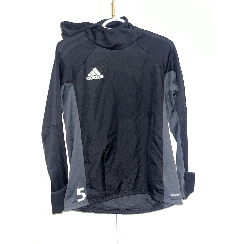 Adidas Black Climawarm Quarter Zip Hooded Sweater L